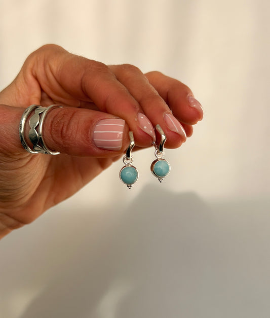 Larimar Round Hoops