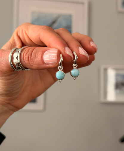 Larimar Round Hoops