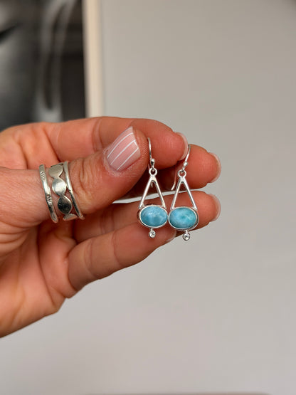 Triangle Larimar Earrings