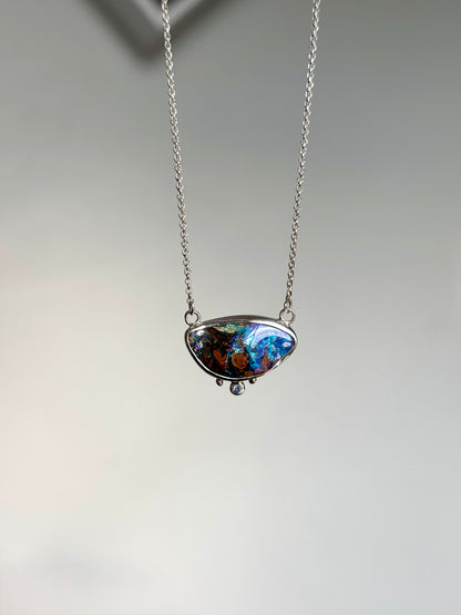 Cenit - Solid Boulder Opal Necklace