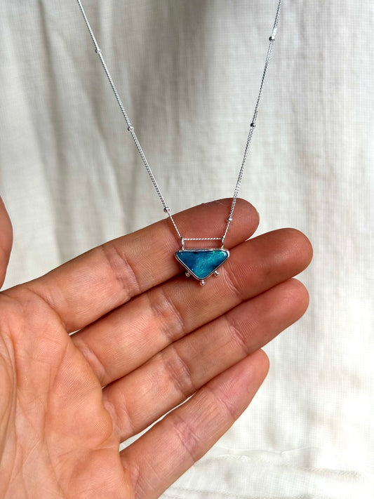 Cobalt- Solid Boulder opal Necklace