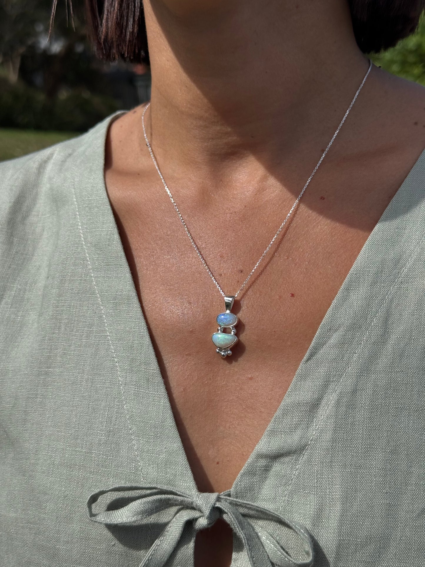 Leila — Lightning Ridge Opal Necklace