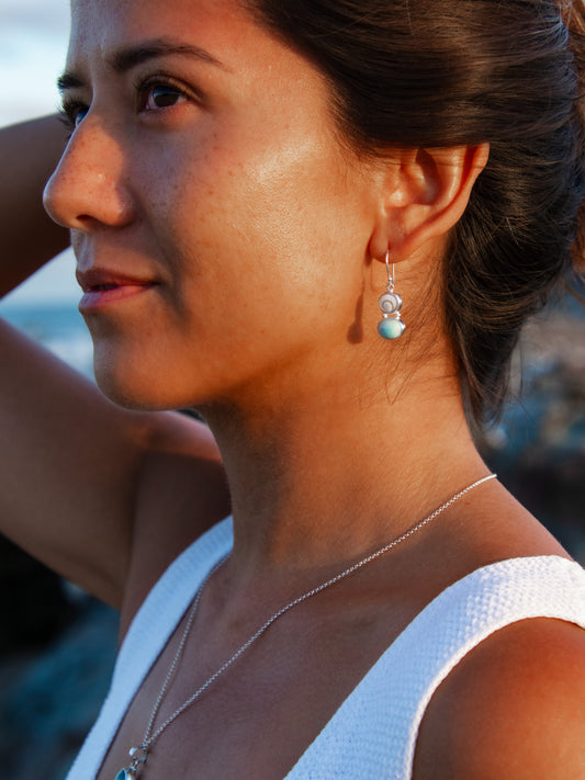 Seafoam Spiral Earrings