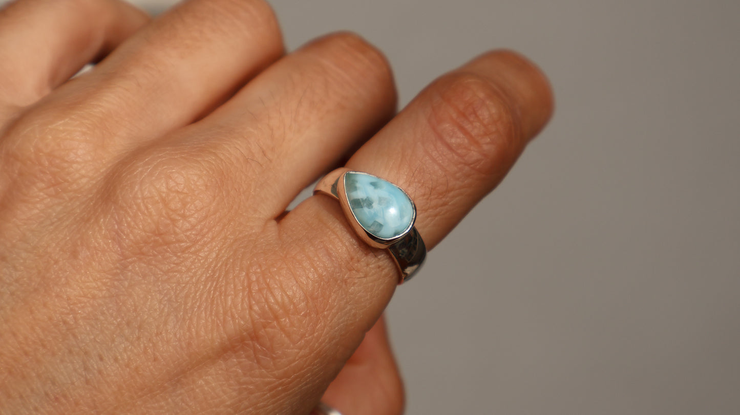 Neila Drop — Larimar Ring