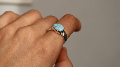 Neila Drop — Larimar Ring