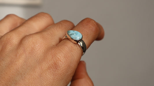 Neila Drop — Larimar Ring