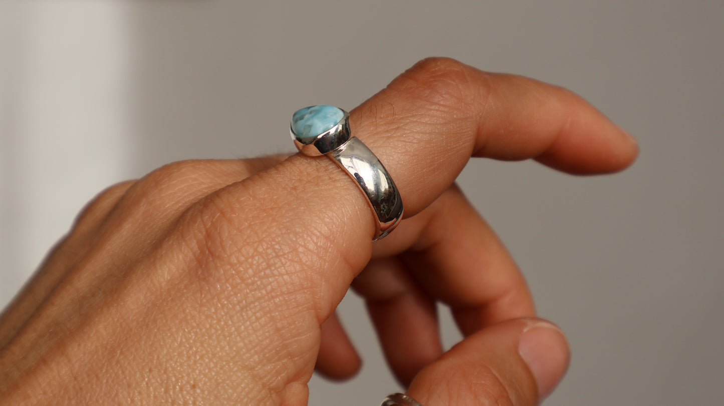 Neila Drop — Larimar Ring