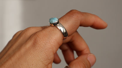 Neila Drop — Larimar Ring