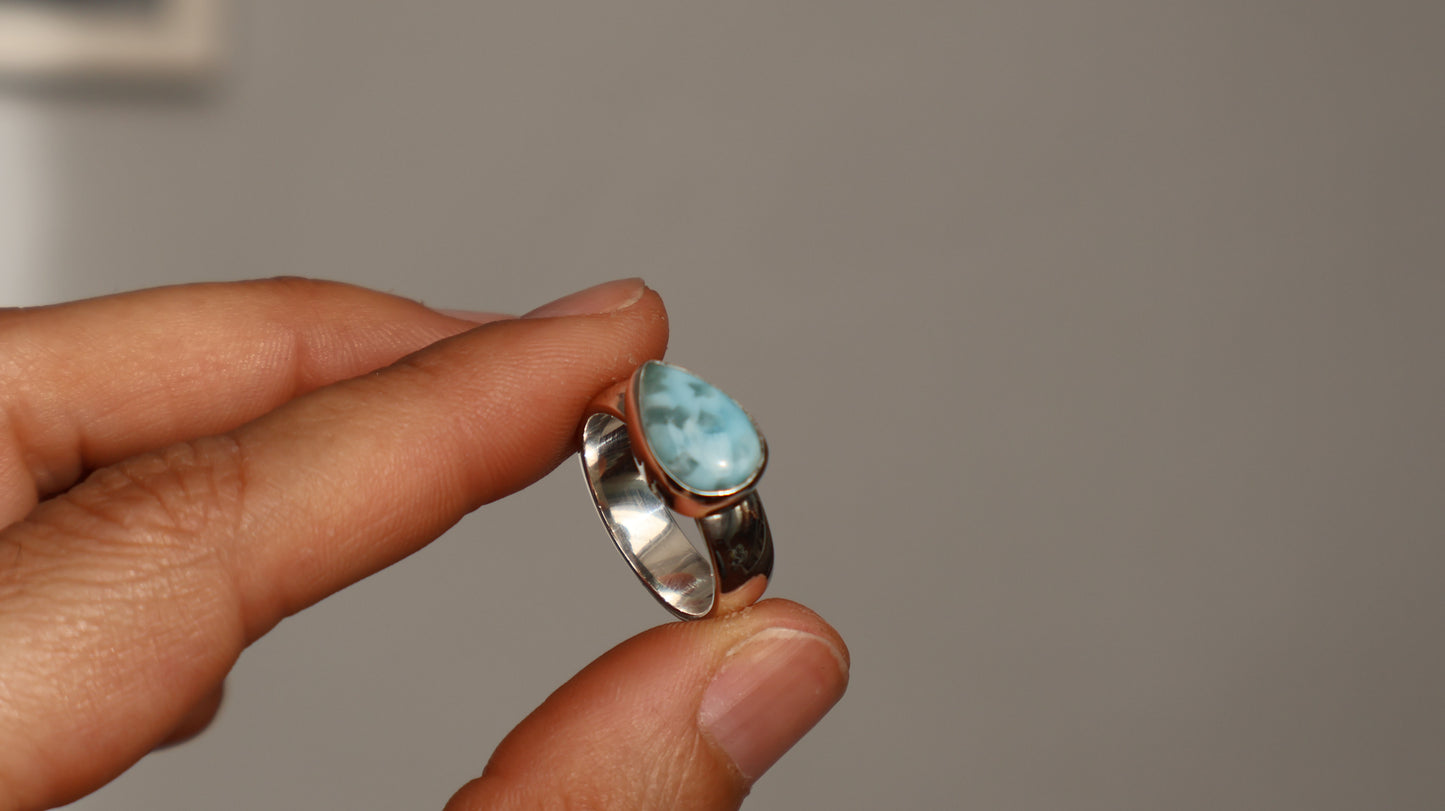 Neila Drop — Larimar Ring