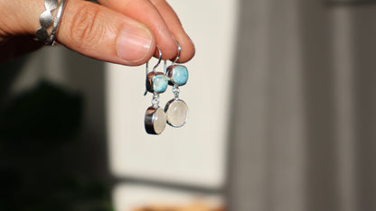 Amani — Larimar & Moonstone Earrings