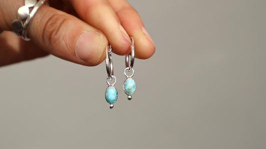Alba — Larimar Hoops (Oval or Drop)
