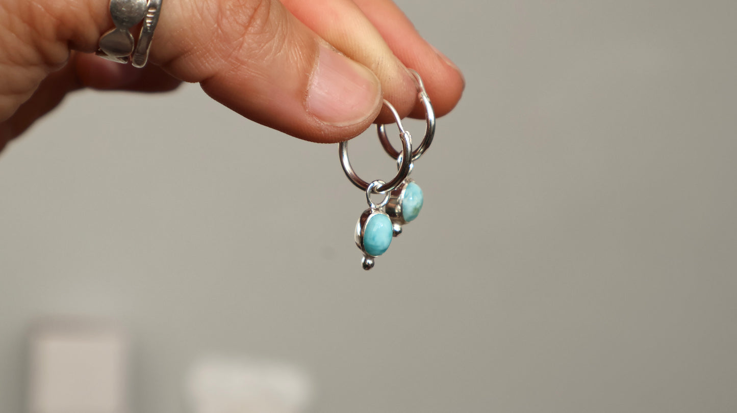 Alba — Larimar Hoops (Oval or Drop)