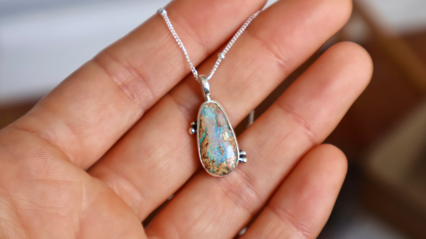 Amapola - Boulder Opal Pendant