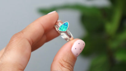 Seafoam Flash - Opal Ring