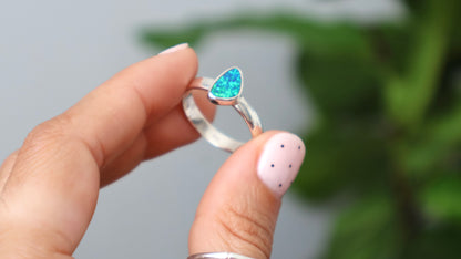 Seafoam Flash - Opal Ring