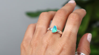 Seafoam Flash - Opal Ring
