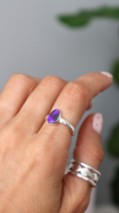 Violet Night Opal Ring
