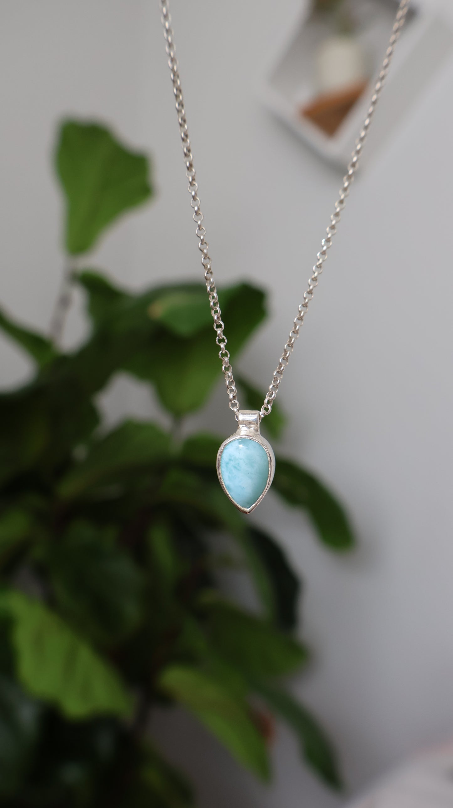 Larimar Teardrop Necklace