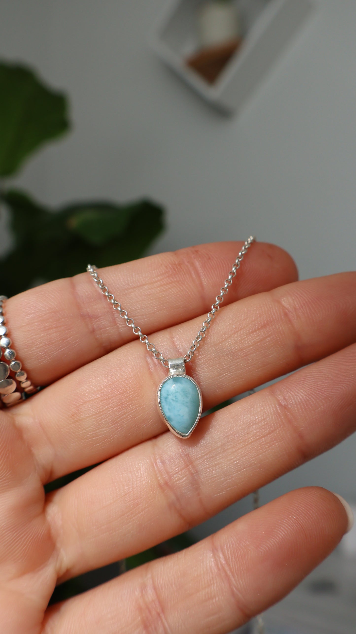 Larimar Teardrop Necklace