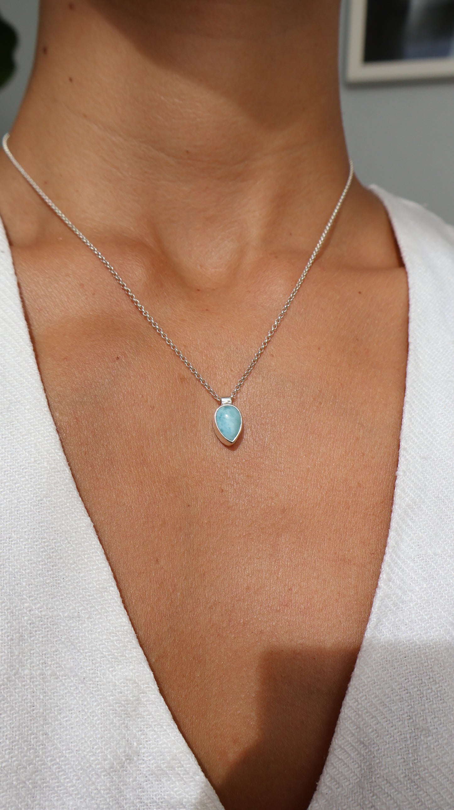 Larimar Teardrop Necklace