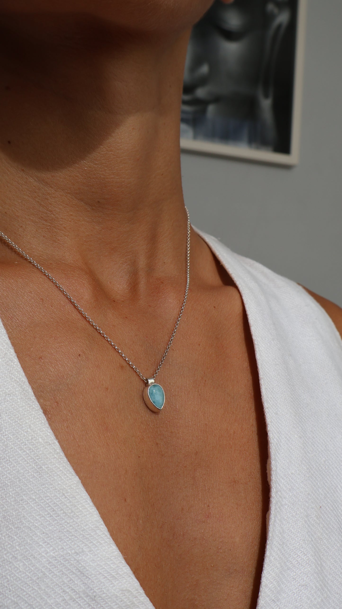 Larimar Teardrop Necklace