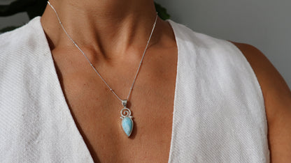 Larimar Spiral Crest Pendant