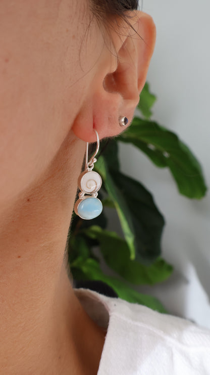 Seafoam Spiral Earrings
