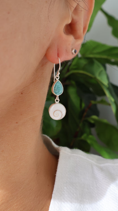 Ocean Eye - Larimar Earrings