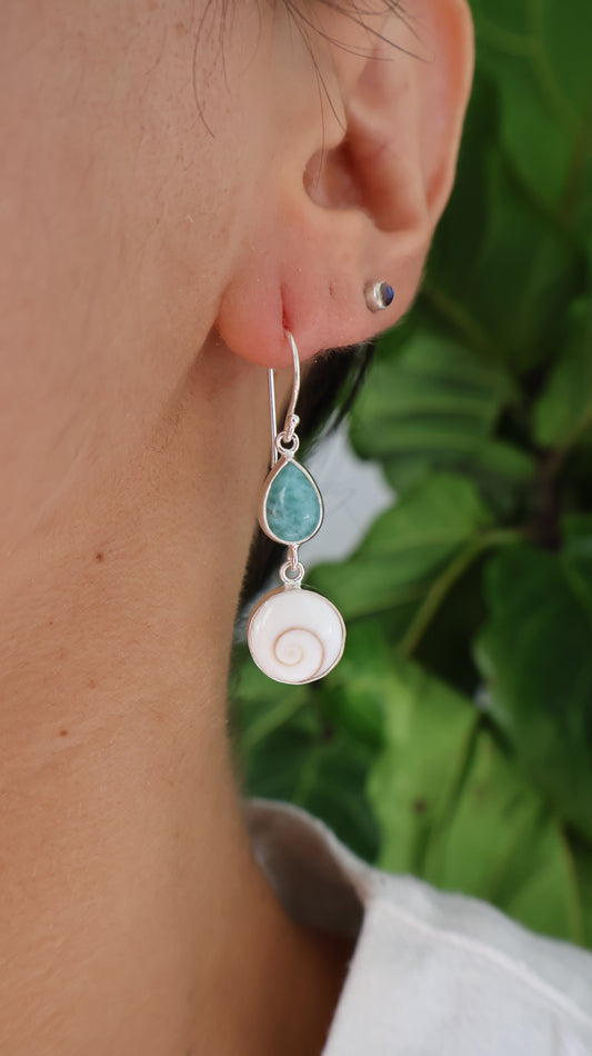 Ocean Eye - Larimar Earrings