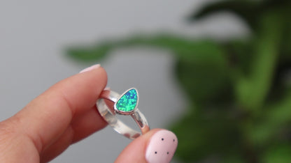 Seafoam Flash - Opal Ring