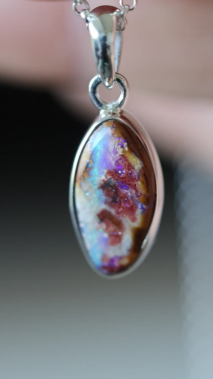 solid boulder opal pendant