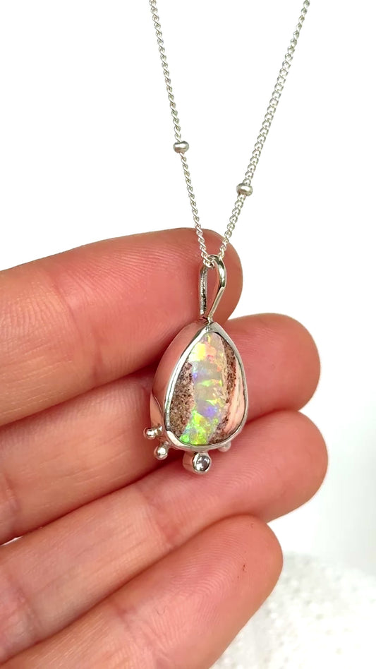 Australian Opal with Sparkling Zirconia Accent