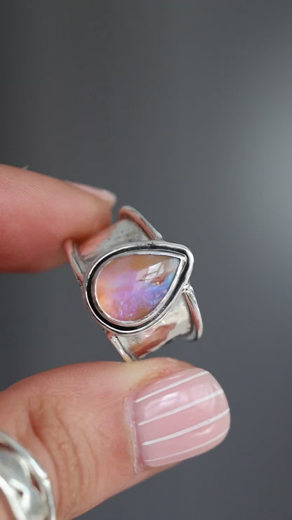 Sunset Solid Boulder Opal Ring