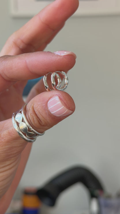 Wavy Silver Hoops