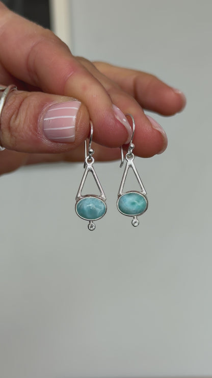 Triangle Larimar Earrings