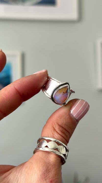 Sunset Solid Boulder Opal Ring