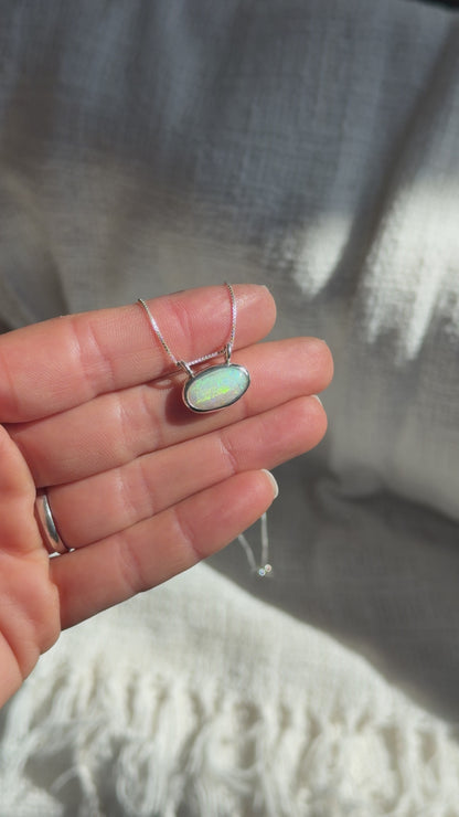 Solid Oval Opal Necklace