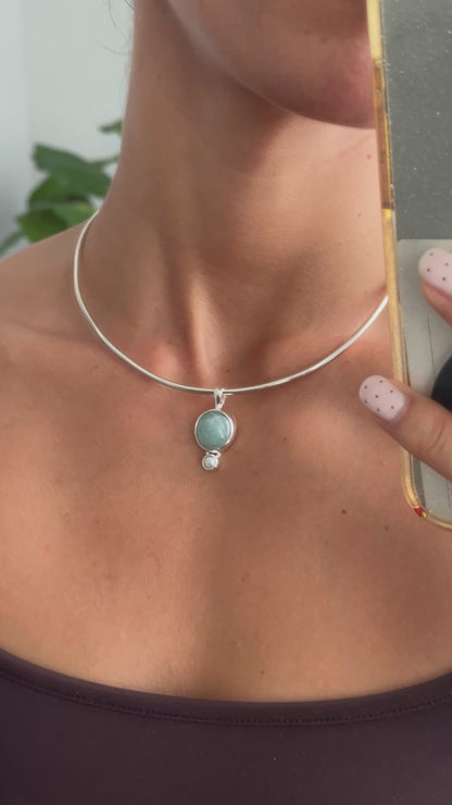 Aquamarine & Pearl Pendant