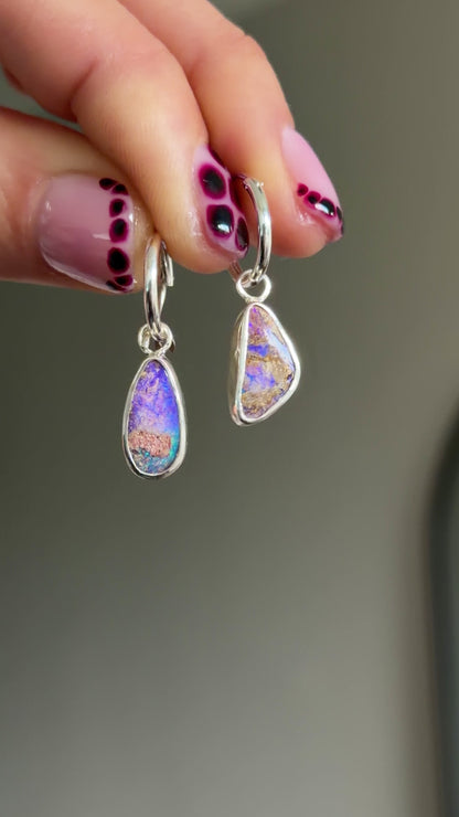 Boulder Opal Hoop Earrings