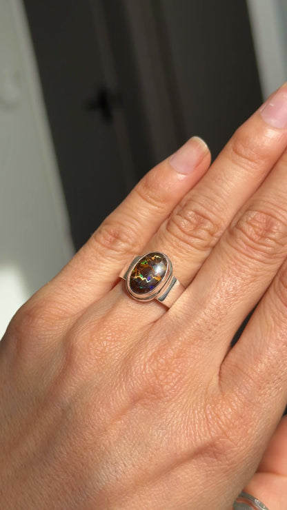 Ember - Matrix Boulder Opal Ring