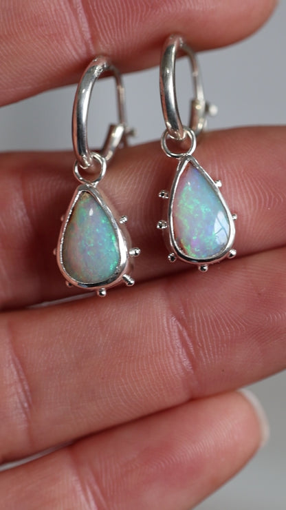 Boulder Opal Hoops