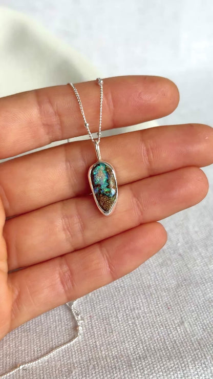 Alba - Boulder Opal Necklace