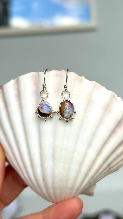 Twilight Boulder Opal Earrings