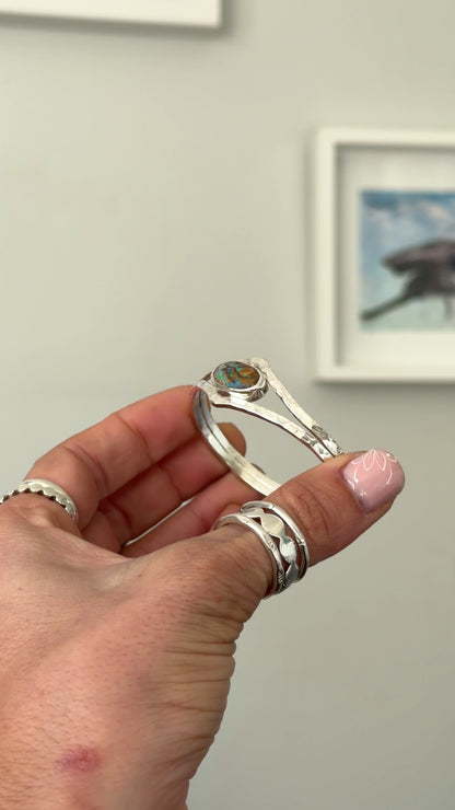 Solid Boulder Opal Cuff Bracelet