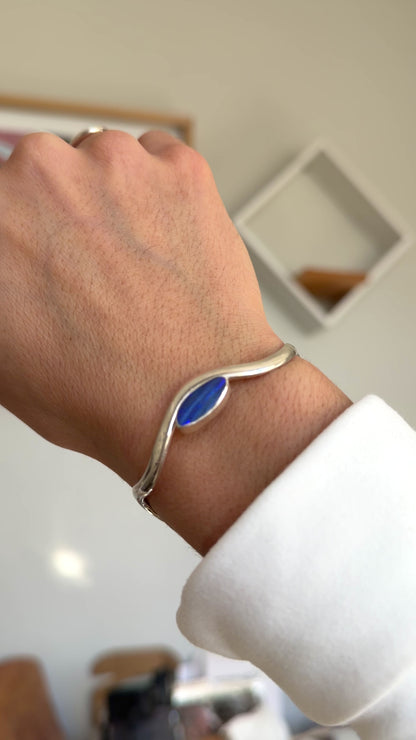 Wavy Boulder Opal Cuff