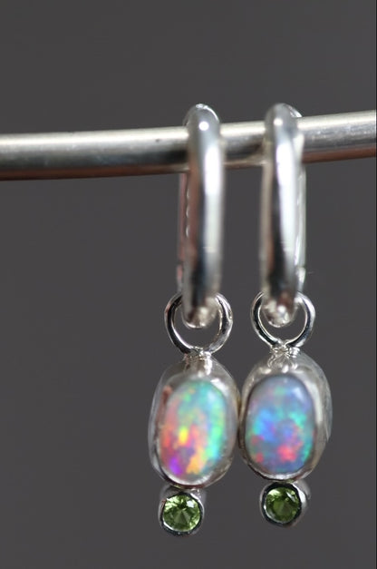 Opal & Peridot Hoops