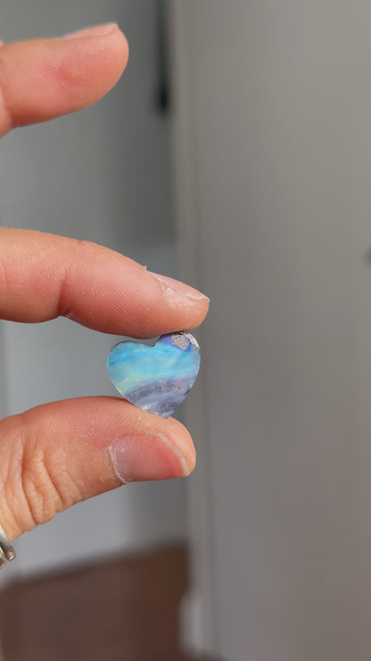 Whitehaven Heart — Boulder Opal Necklace