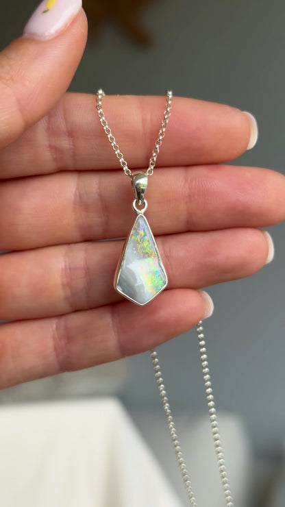 Solid Lightning Ridge Opal Pendant