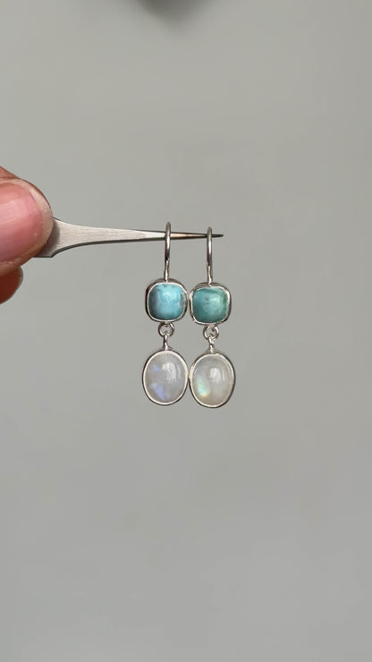 Amani — Larimar & Moonstone Earrings