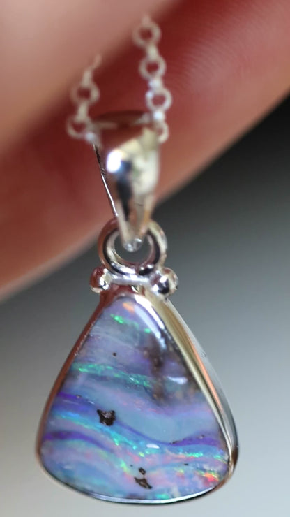 Solid Boulder Opal Pendant